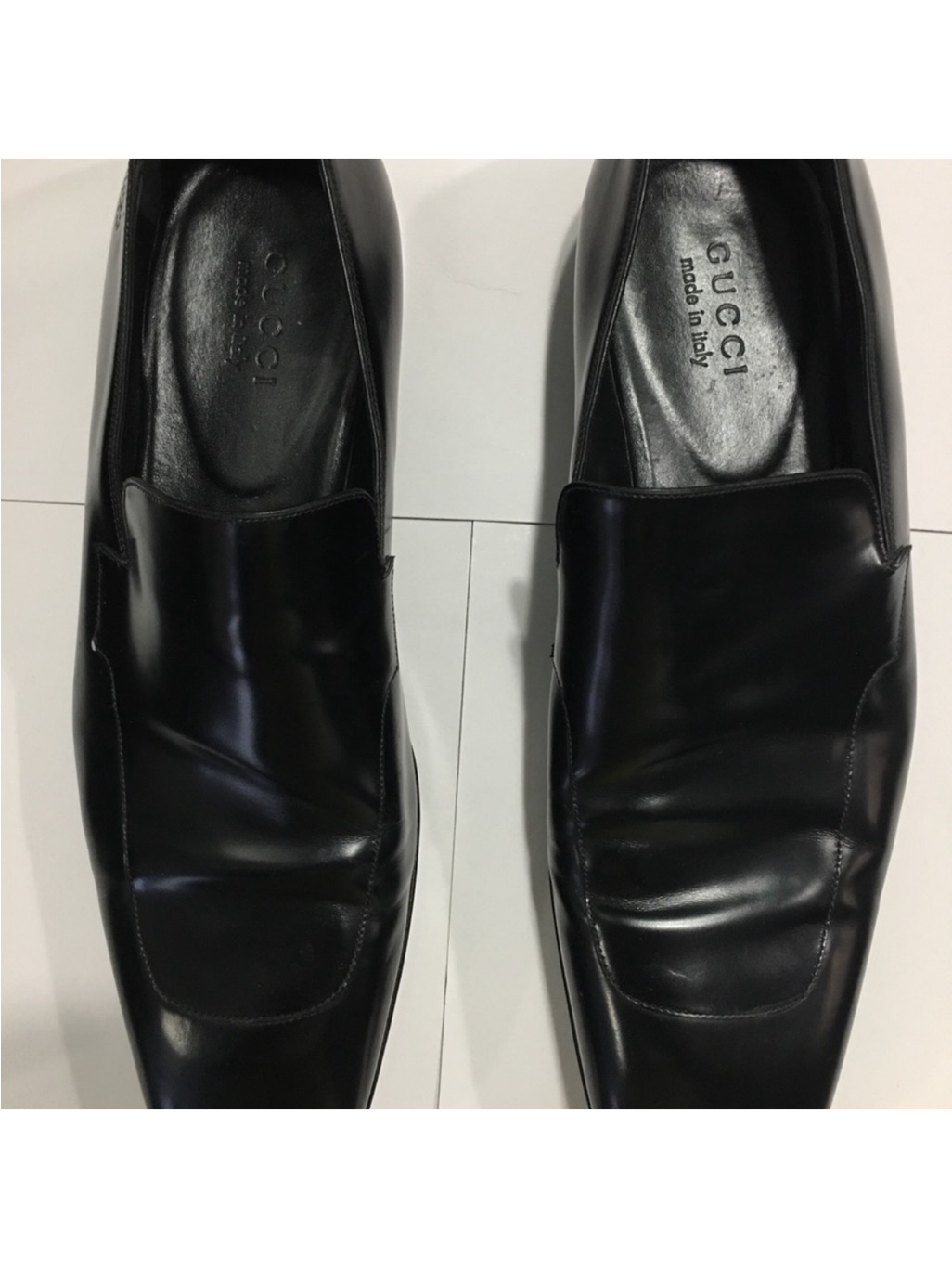 Gucci Men’s Black Leather Slip-On Dress Shoes Sz 12 D